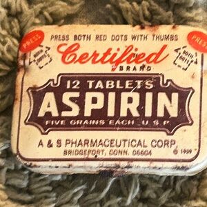 Certified International Vintage Aspirin Tin in Red and White